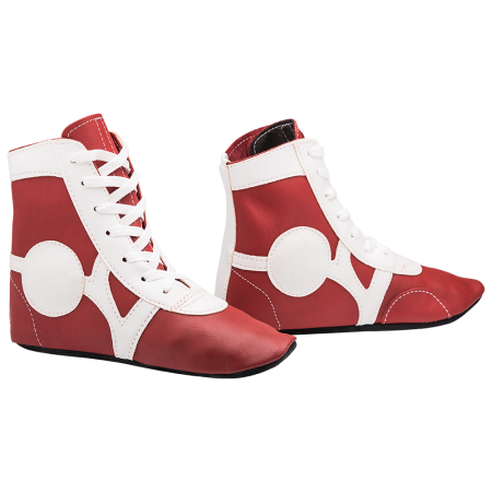 Купить Обувь для самбо SM-0102, кожа, красный Rusco в Черняховске 