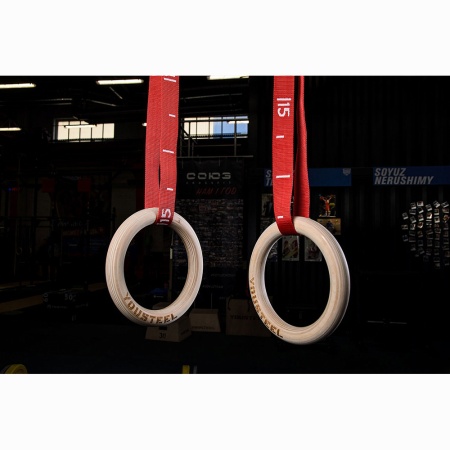 Купить Кольца гимнастические 32 мм красные стропы в Черняховске 
