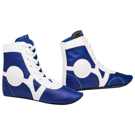 Купить Обувь для самбо SM-0102, кожа, синий Rusco в Черняховске 
