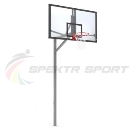 Купить Стойка баскетбольная уличная упрощенная со щитом из оргстекла, кольцом и сеткой SP D 412 в Черняховске 