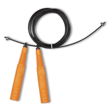 Купить Скакалка высокооборотная Кроссфит стальной шнур в оплетке 2.9 м чёрно-оранжевая в Черняховске 
